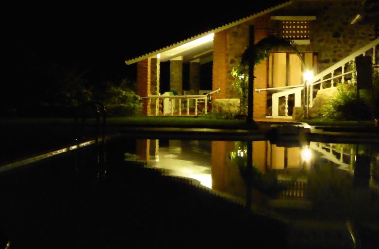 Mountain House at night