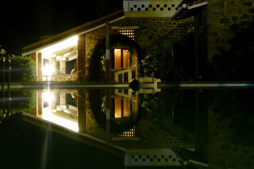 Reflection of Mountain House in the Pool